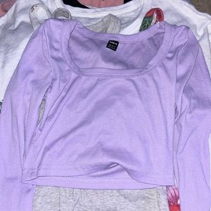 purple long sleeve crop
